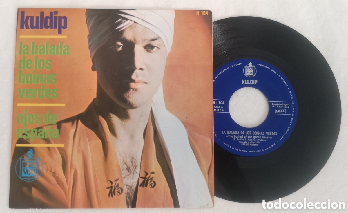 Discos de vinilo: DISCO VINILO SINGLE KULDIP LA BALADA DE LOS BOINAS VERDES EP