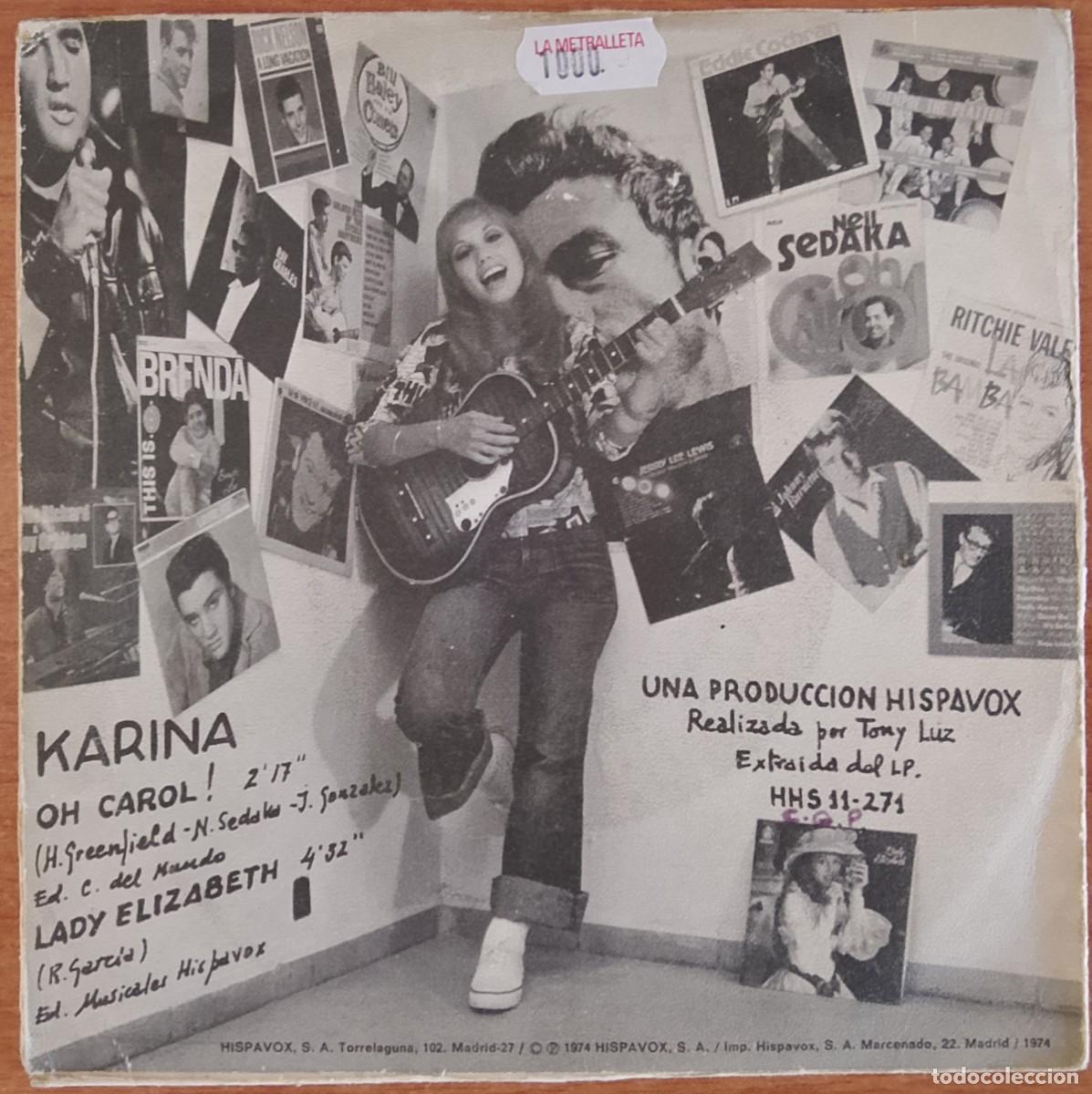 Discos de vinilo: Karina. Oh, Carol!. Vinilo single. - Foto 2