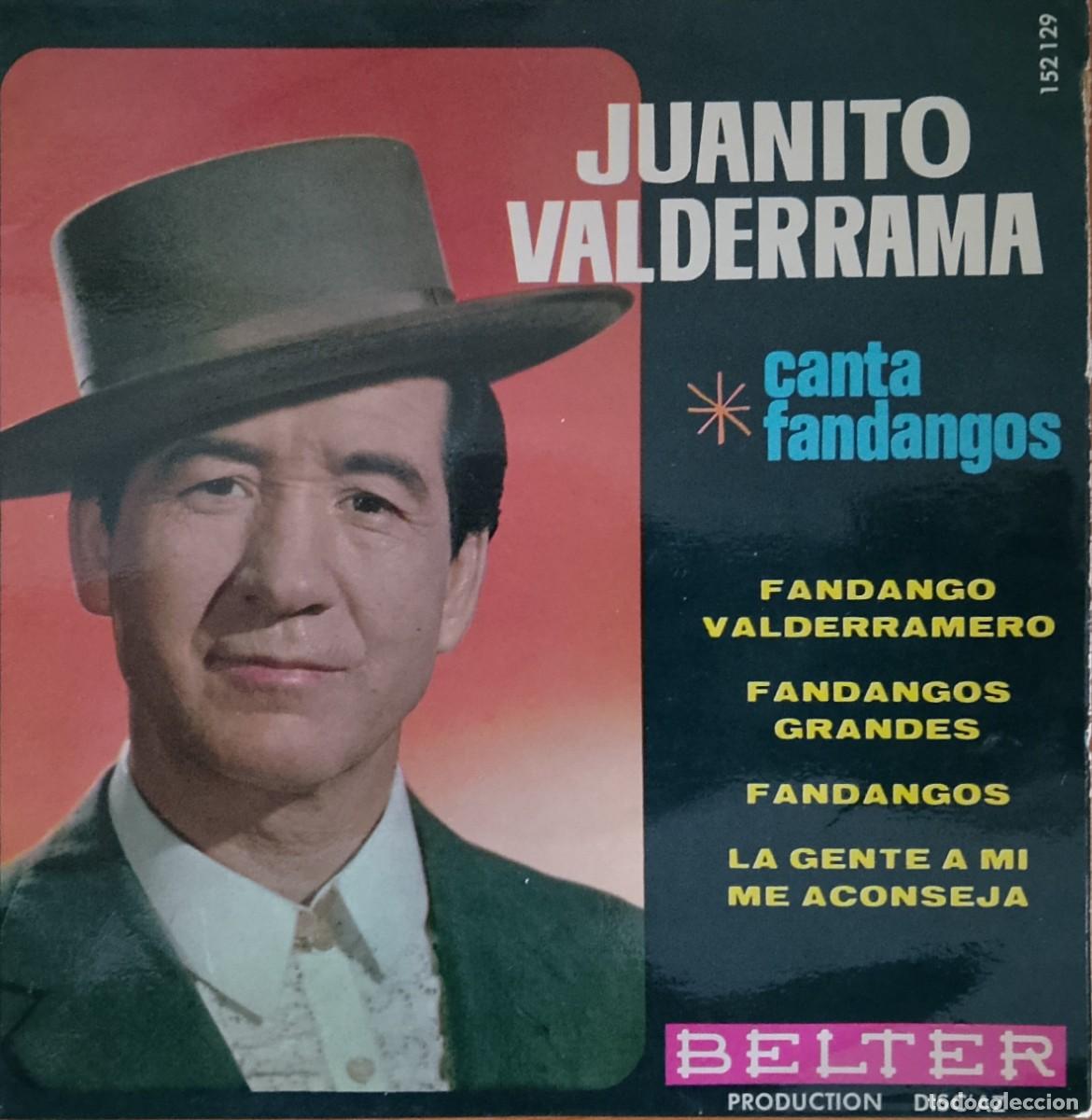 Discos de vinilo: Juanito Valderrama canta Fandangos. Vinilo EP.