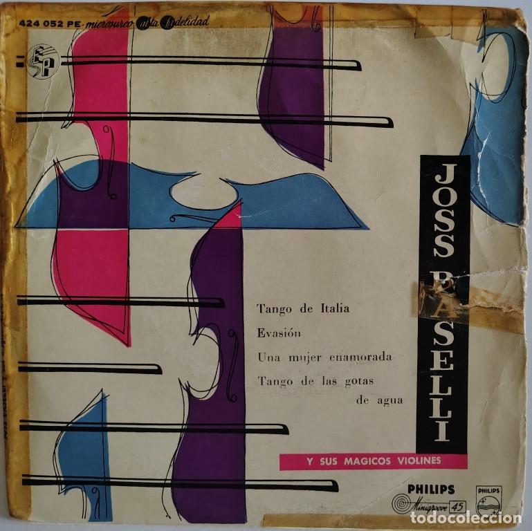 Discos de vinilo: Jos&eacute; Baselli. Tango de Italia/ Evasi&oacute;n/ Una mujer enamorada/Tango de las gotas de agua. Philips 1958