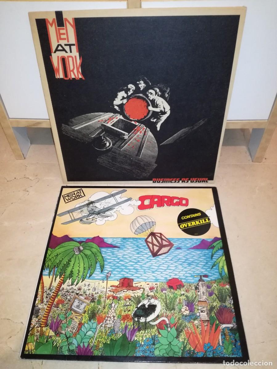 Discos de vinilo: LOTE DE 2 LPs ORIGINALES DE MEN AT WORK-CONTIENE ENCARTES-EN MUY BUEN ESTADO