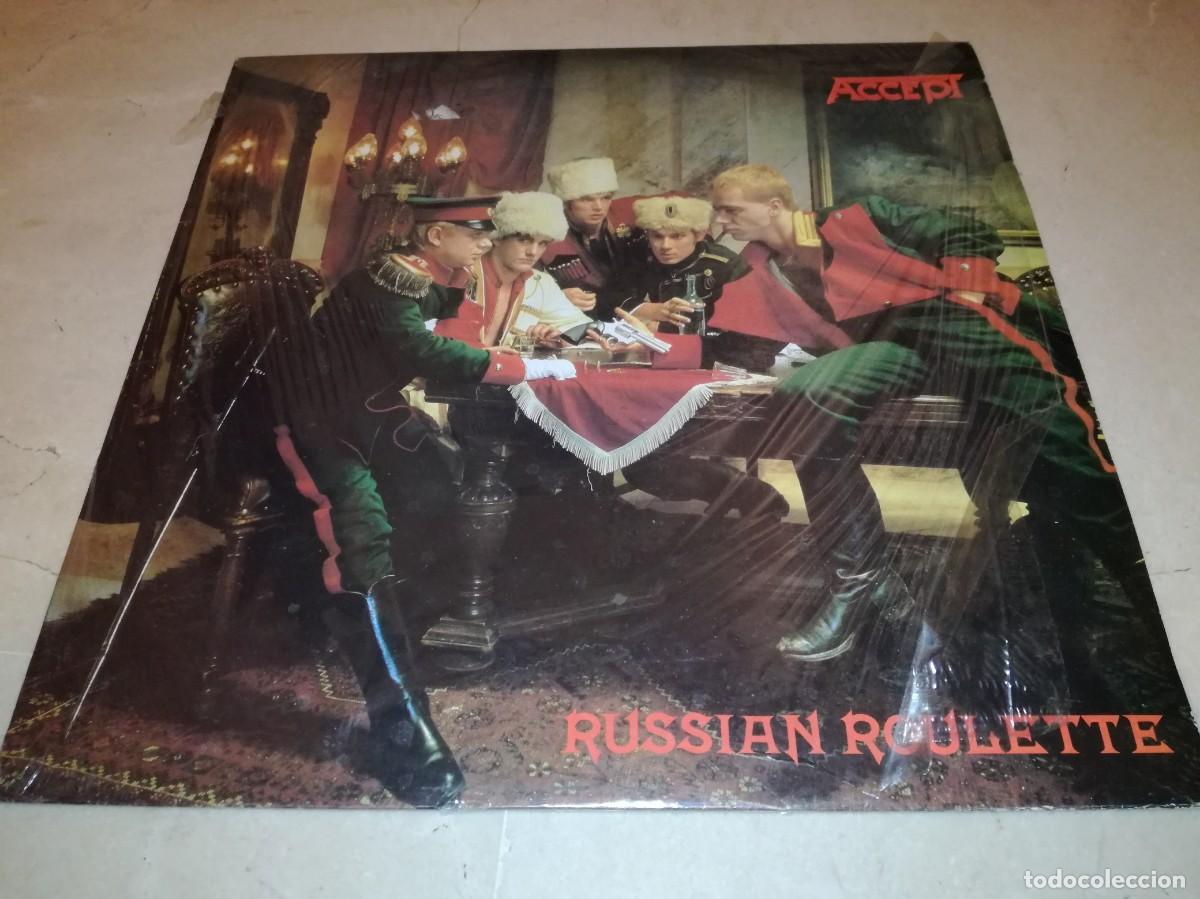 Discos de vinilo: ACCEPT-RUSSIAN ROULETTE-CONTIENE ENCARTE-ORIGINAL ESPA&Ntilde;OL 1986-A&Uacute;N CON PARTE DEL PRECINTO ORIGINAL
