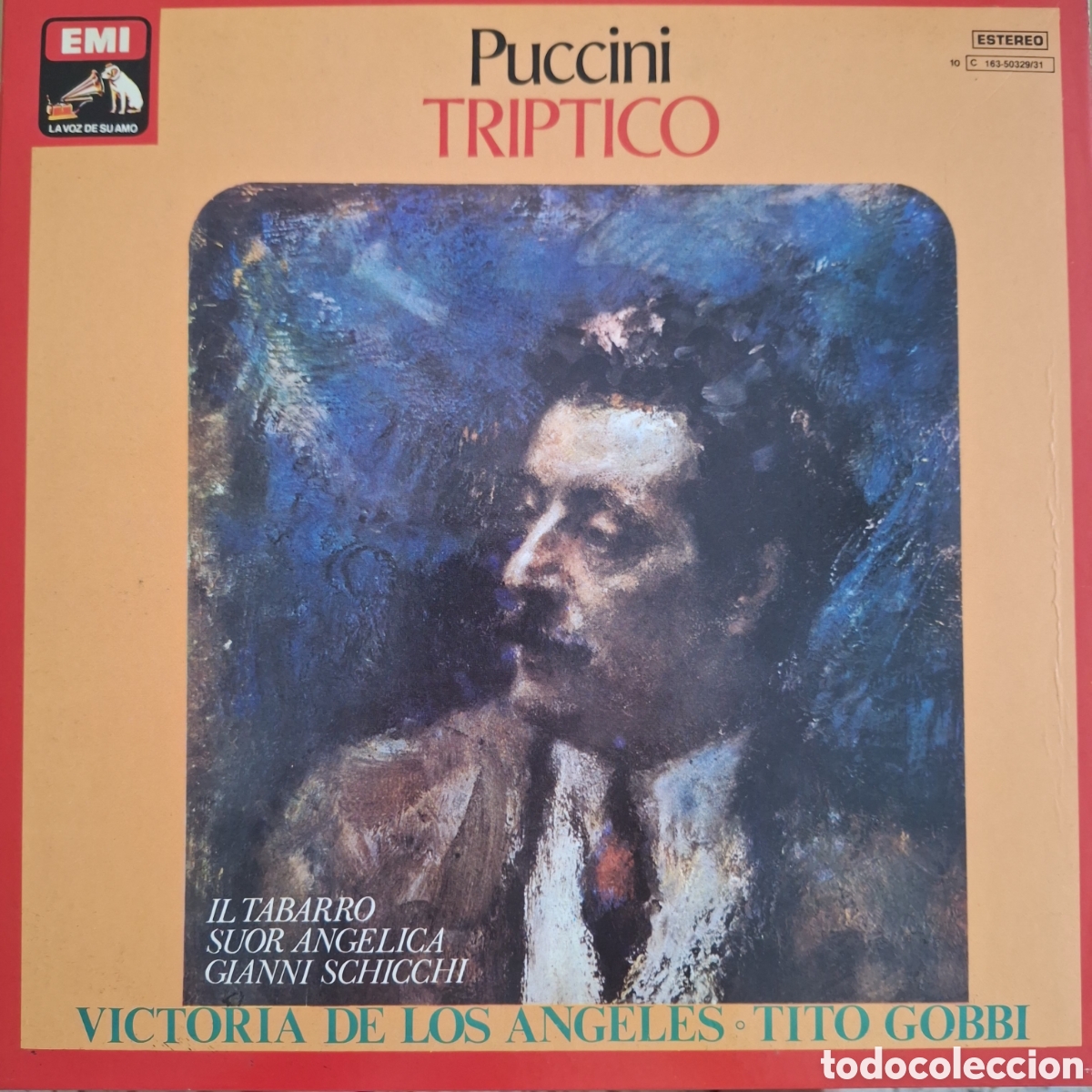 Discos de vinilo: Caja Triptico. Puccini. Victoria de los Angeles. Dtor: T. Gobbi