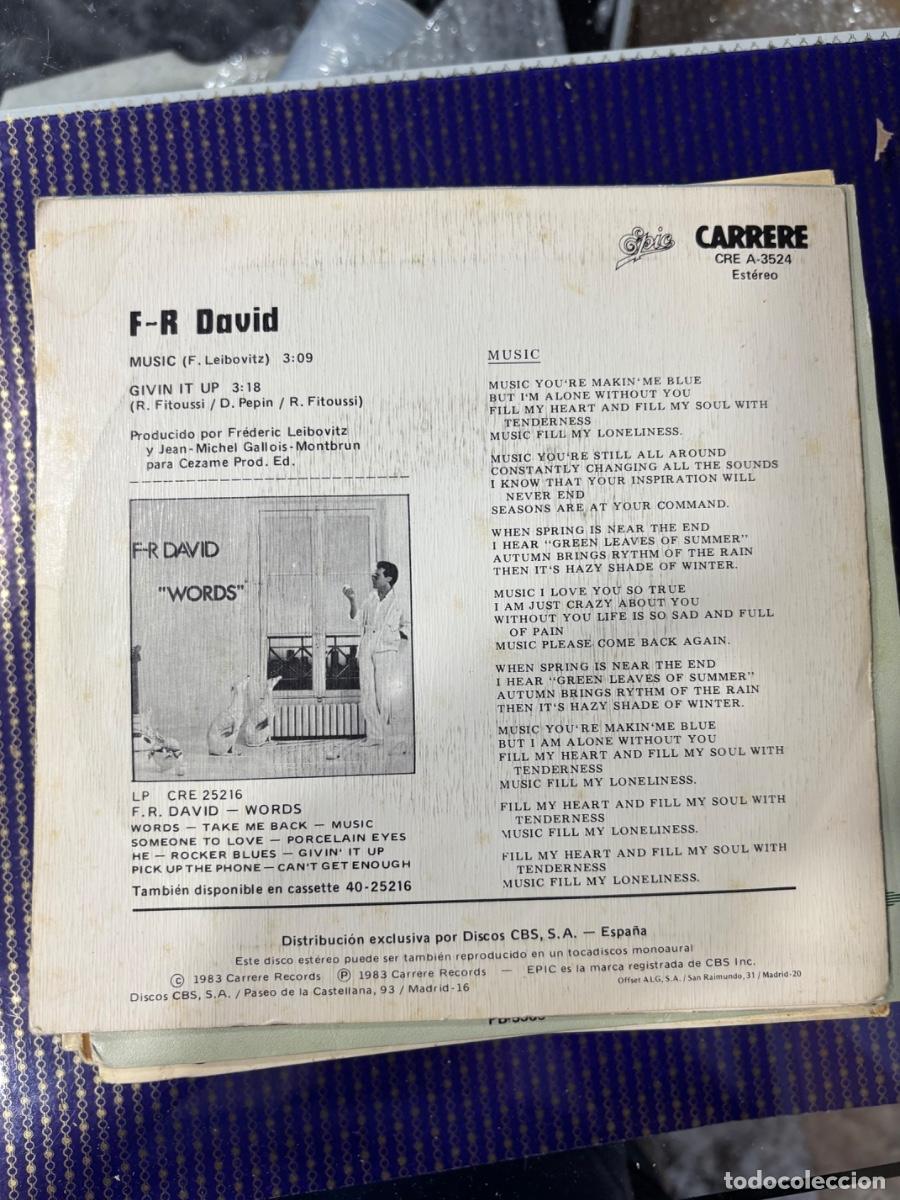 Discos de vinilo: Music, de F.R. David. - Foto 2
