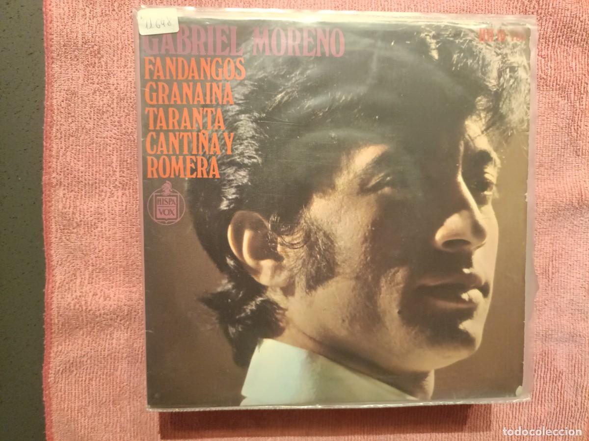 Discos de vinilo: Gabriel Moreno - Fandangos, Granaina, Canti&ntilde;a y Romera, ... - EP. sello Hispavox 1970