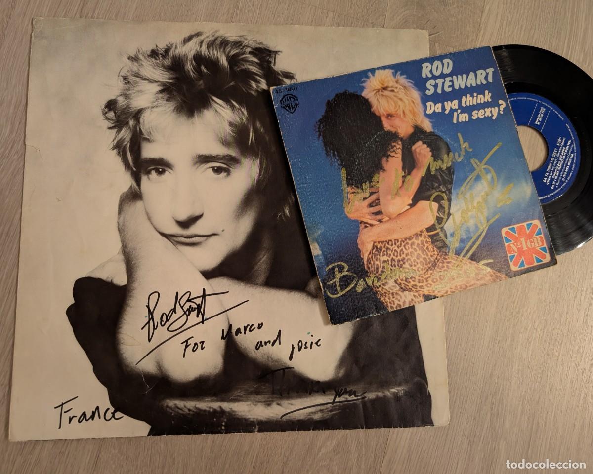Discos de vinilo: ROD STEWART - ENCARTE DE SU LP GREATEST HITS 1979 .. FIRMADO Y DEDICADO + SINGLE DE 1978 .FIRMADO