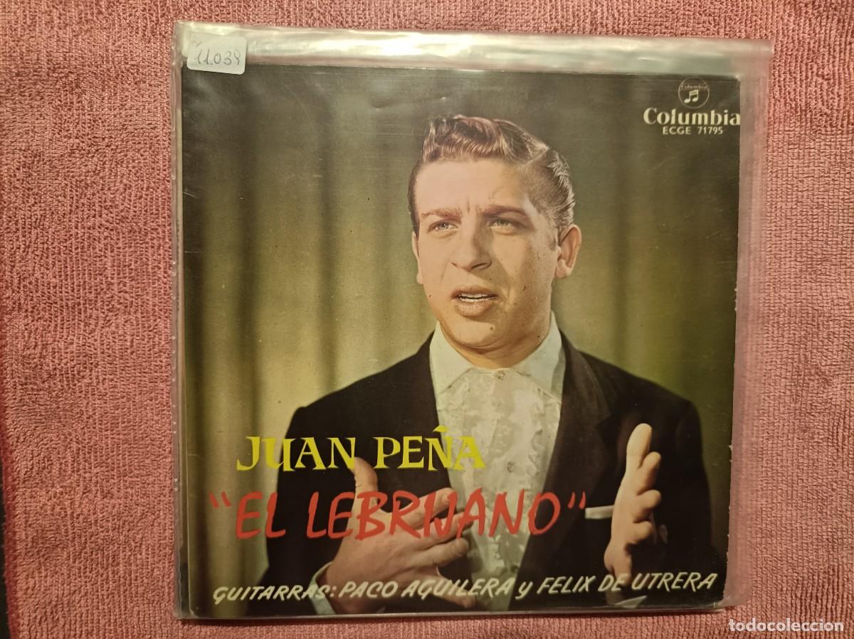 Discos de vinilo: Juan Pe&ntilde;a, El Lebrijano - Guit. Paco Aguilera y Felix de Utrera - EP. sello Columbia 1963