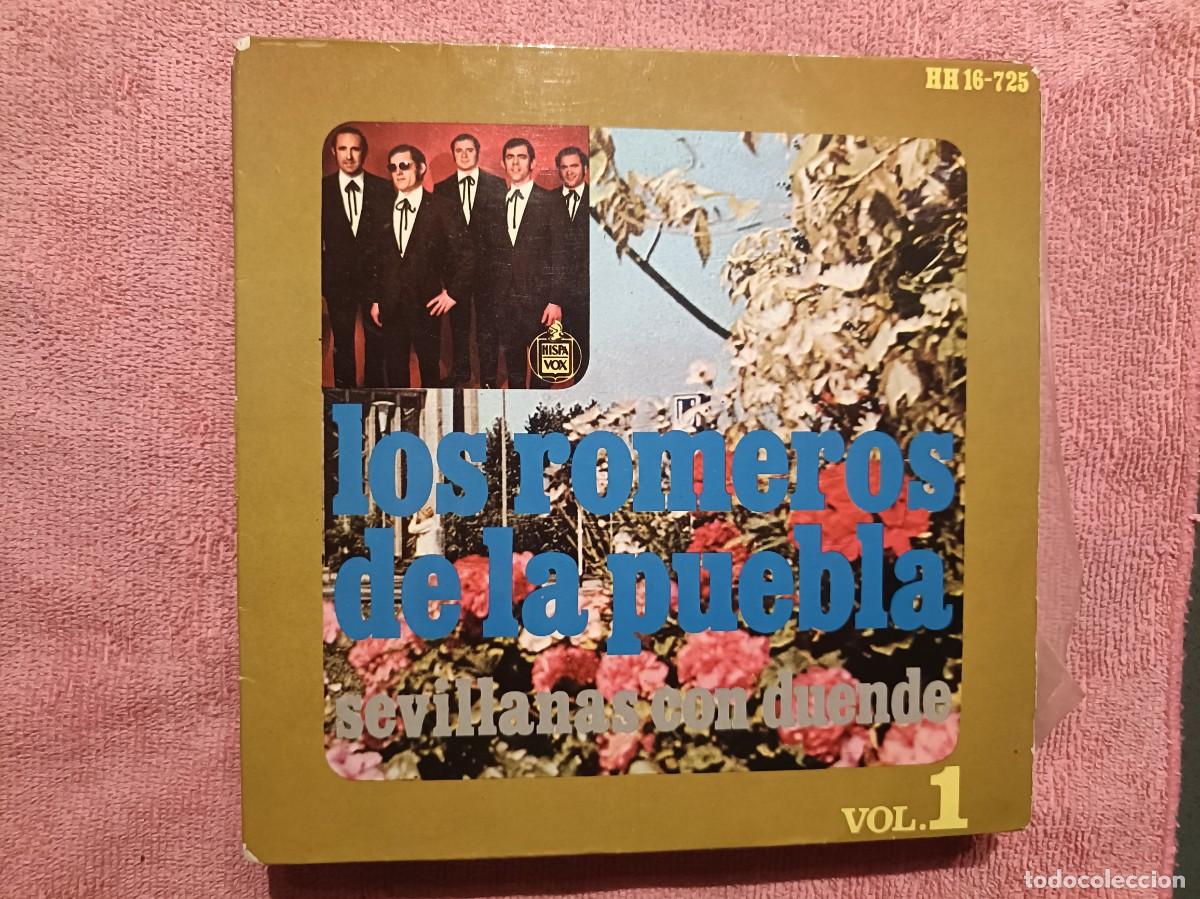 Discos de vinilo: Los Romeros de la Puebla - Sevillanas con duende, vol. 1 - EP. sello Hispavox 1970