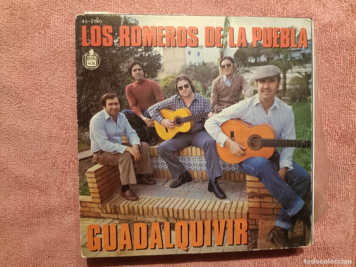 Discos de vinilo: Los Romeros de la Puebla - Guadalquivir / Hablamos de amor - Single sello Hispavox 1982