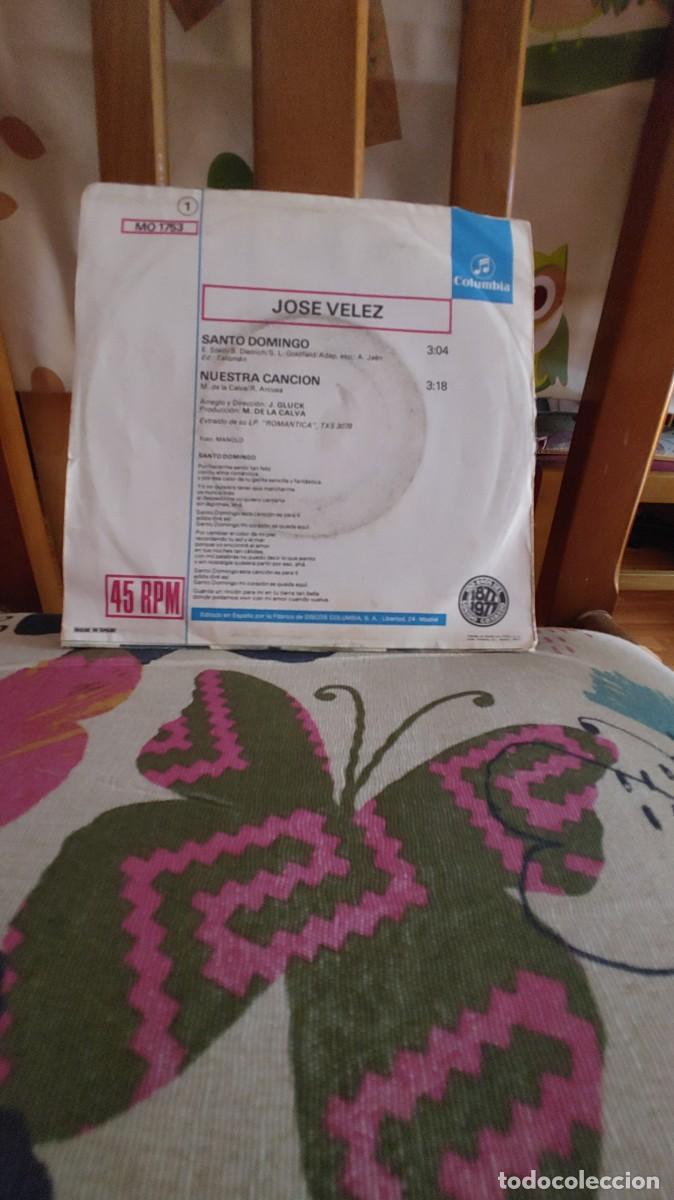 Discos de vinilo: JOSE VELEZ-SINGLE SANTO DOMINGO - Foto 2