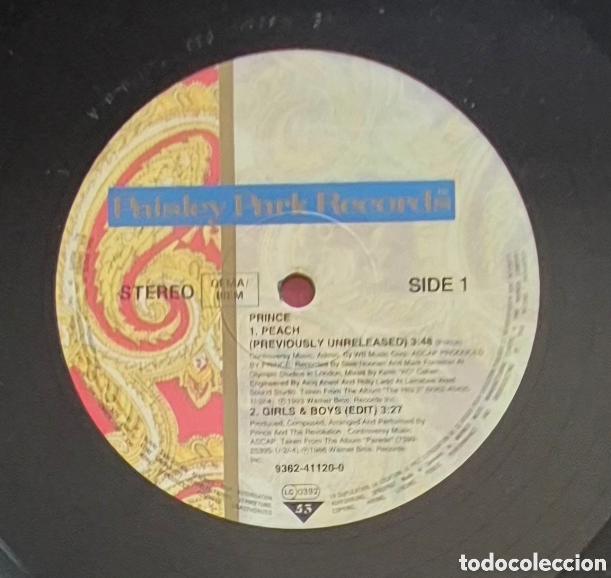 Discos de vinilo: MAXI - PRINCE - PEACH - 1993 EUROPA - Foto 3