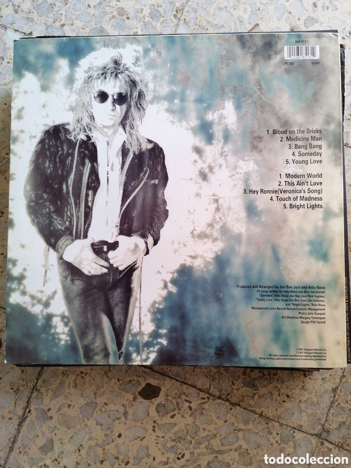 Discos de vinilo: LP ALDO NOVA BLOOD ON THE BRICKS 1991 EU - Foto 2