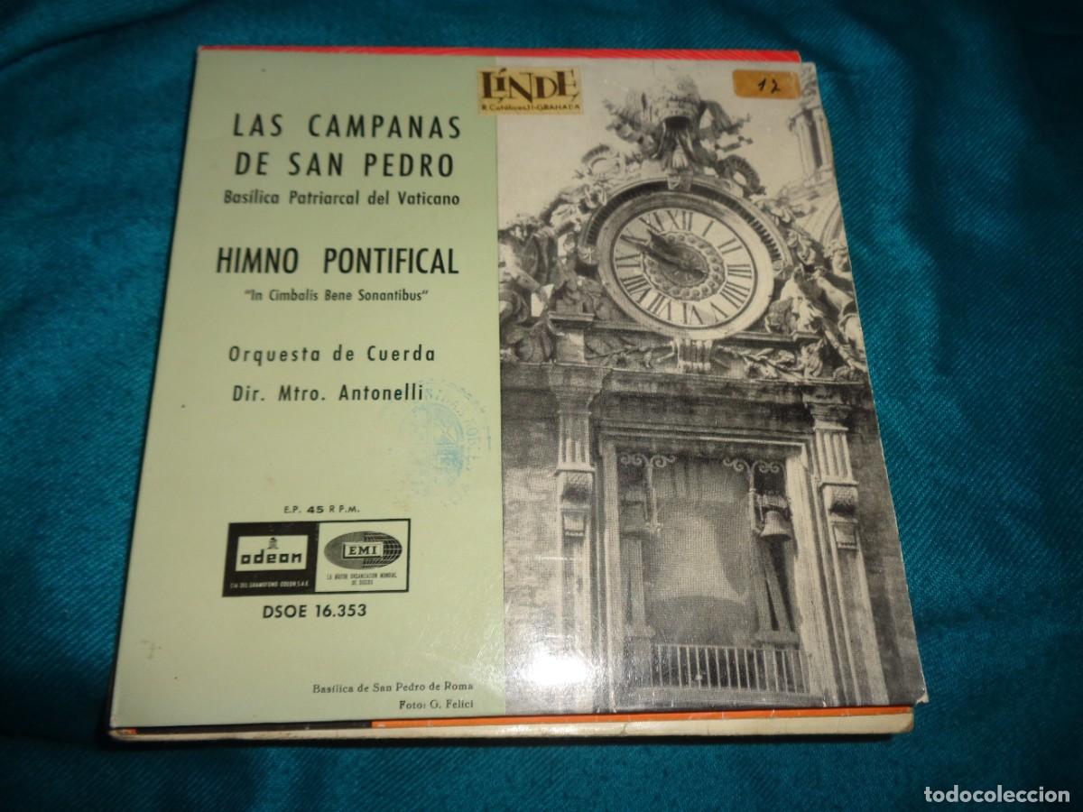 Discos de vinilo: LAS CAMPANAS DE SAN PEDRO / HIMNO PONTIFICAL. EP. ODEON, 1960