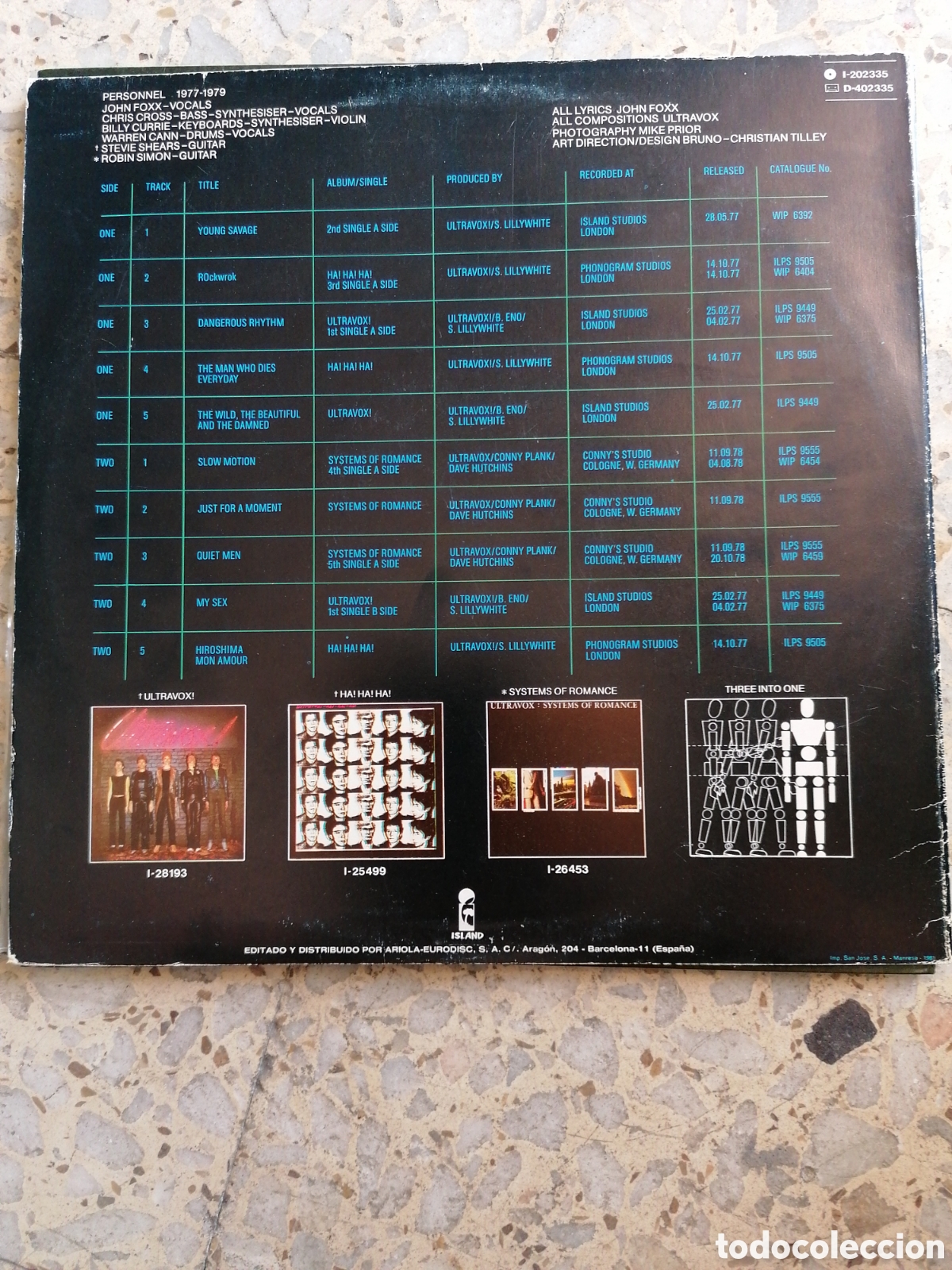 Discos de vinilo: LP ULTRAVOX THREE INTO ONE 1981 ESPA&Ntilde;A EX - Foto 2