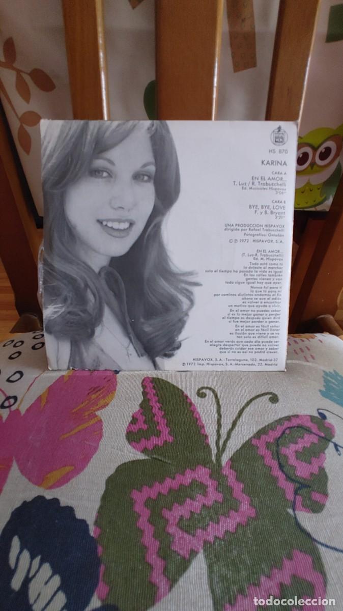 Discos de vinilo: KARINA-SINGLE EN EL AMOR-NUEVO - Foto 2