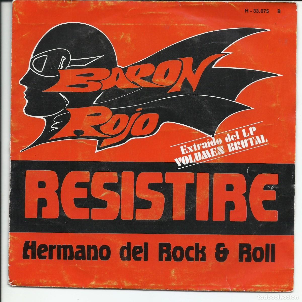 Discos de vinilo: BARON ROJO.- Resistir&eacute; SINGLE Chapa Discos &ndash; H-33.075 Espa&ntilde;a 1982