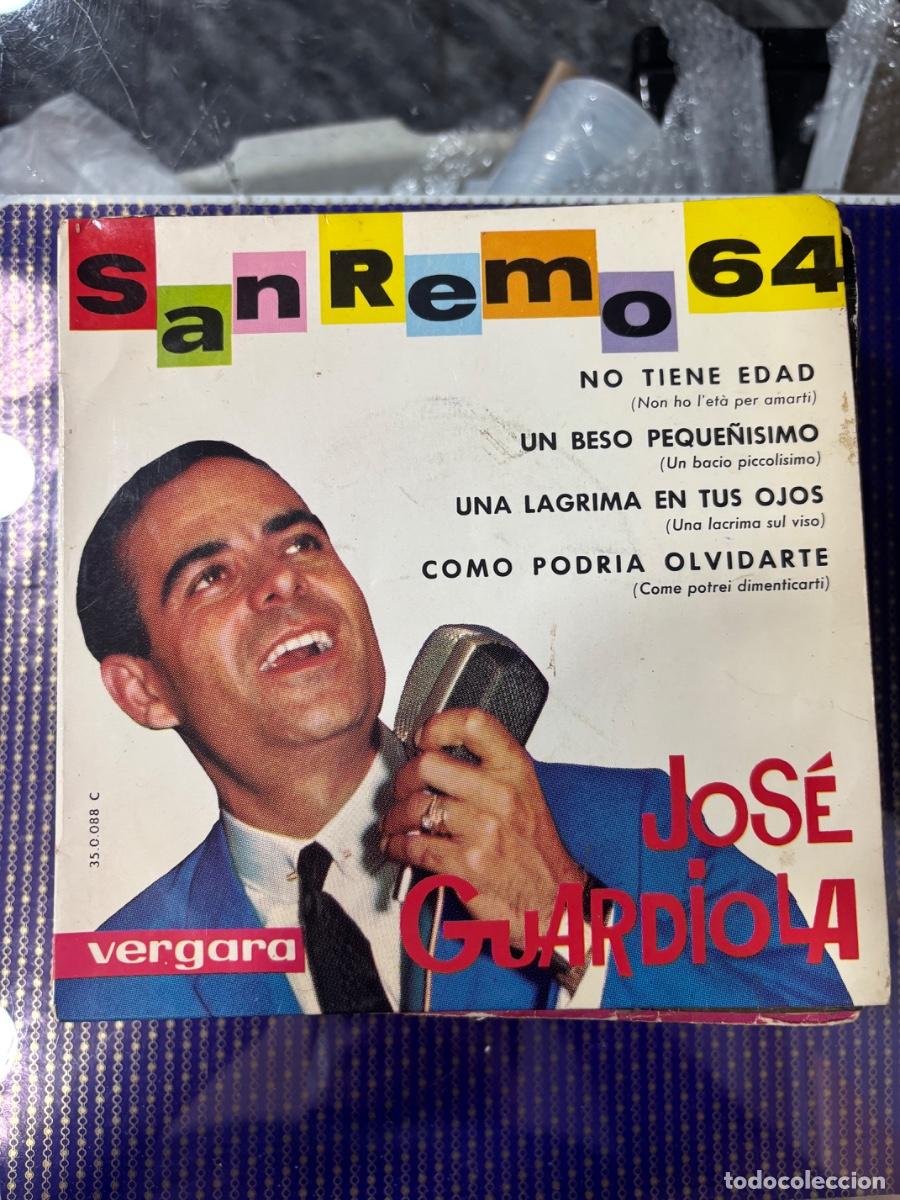 Discos de vinilo: JOS&Eacute; GUARDIOLA - SAN REMO 64 - NO TIENE EDAD