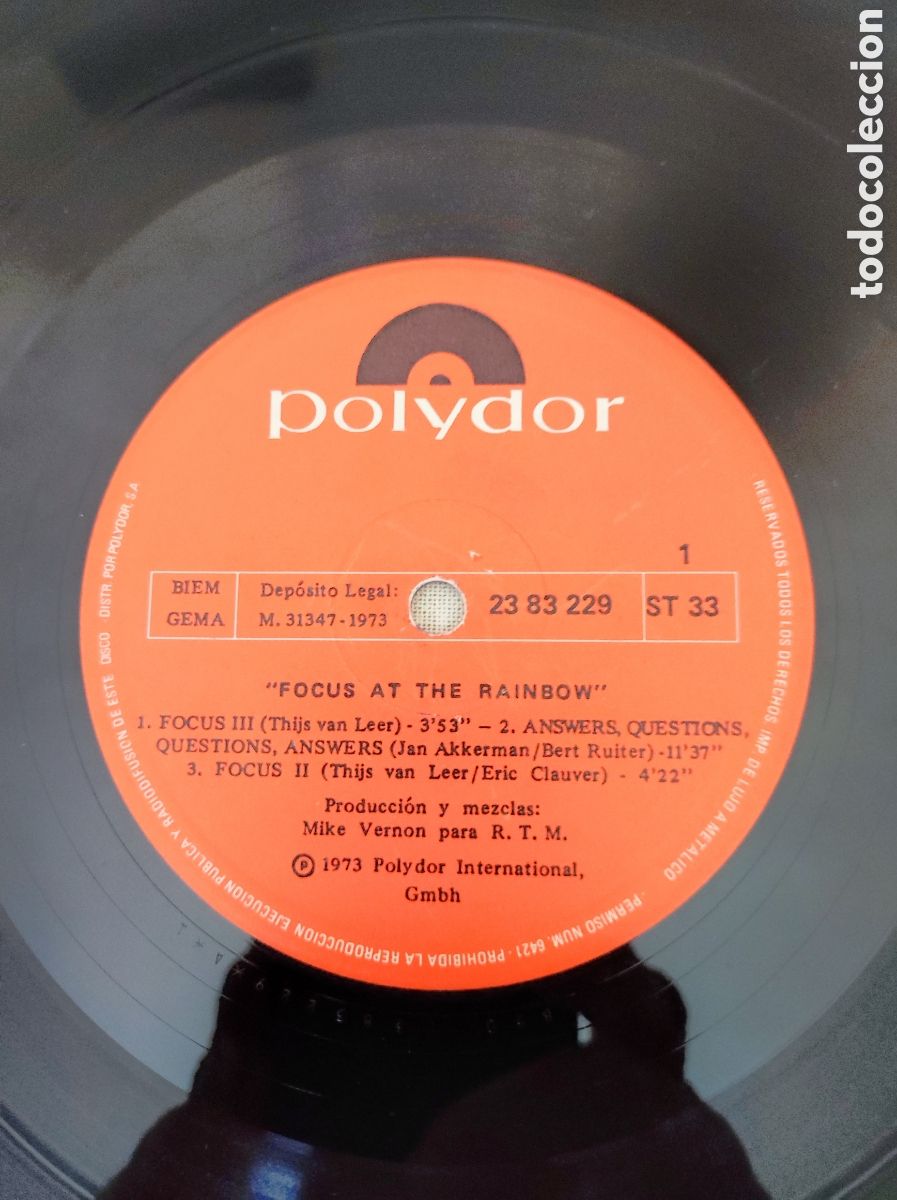 Discos de vinilo: FOCUS - AT THE RAINBOW - Foto 4