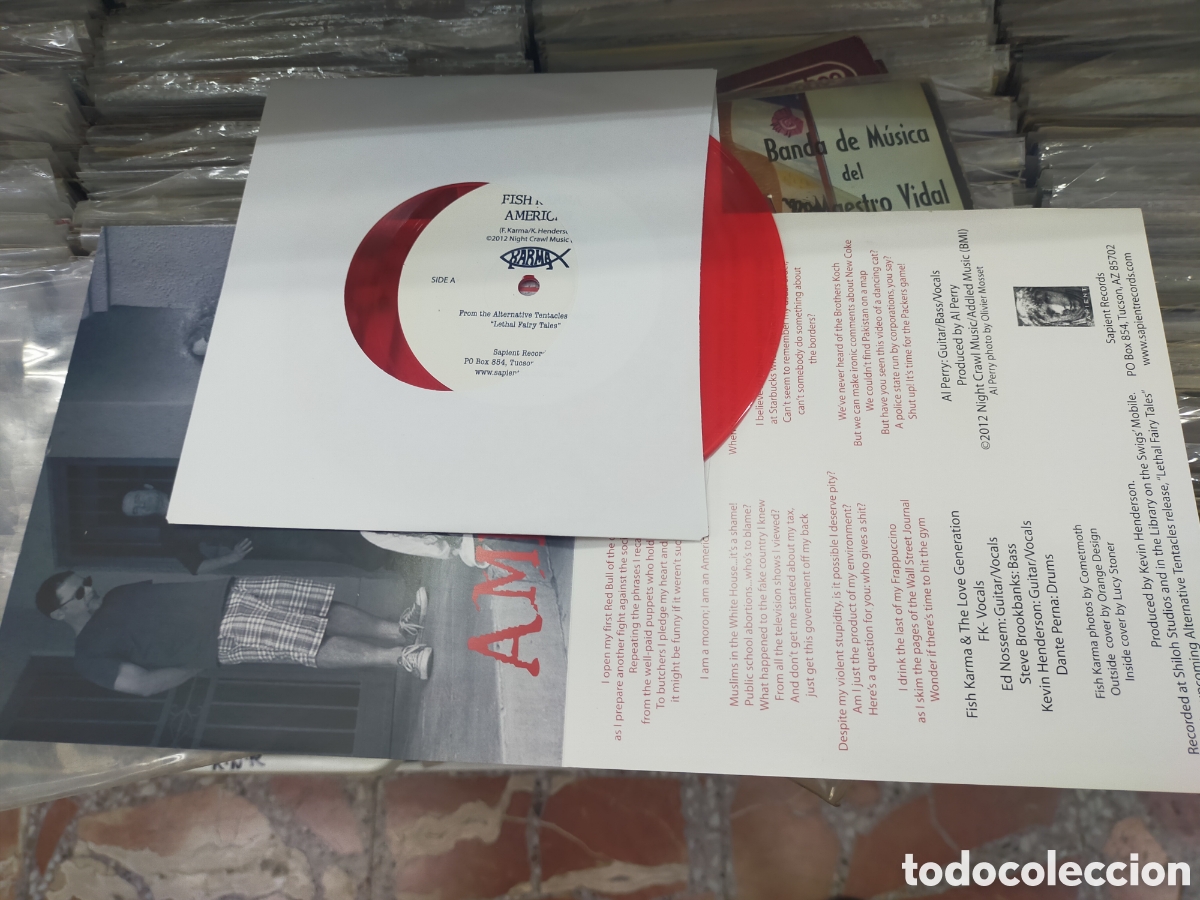 Discos de vinilo: American single fish karma 2012 u.s.a. - Foto 2