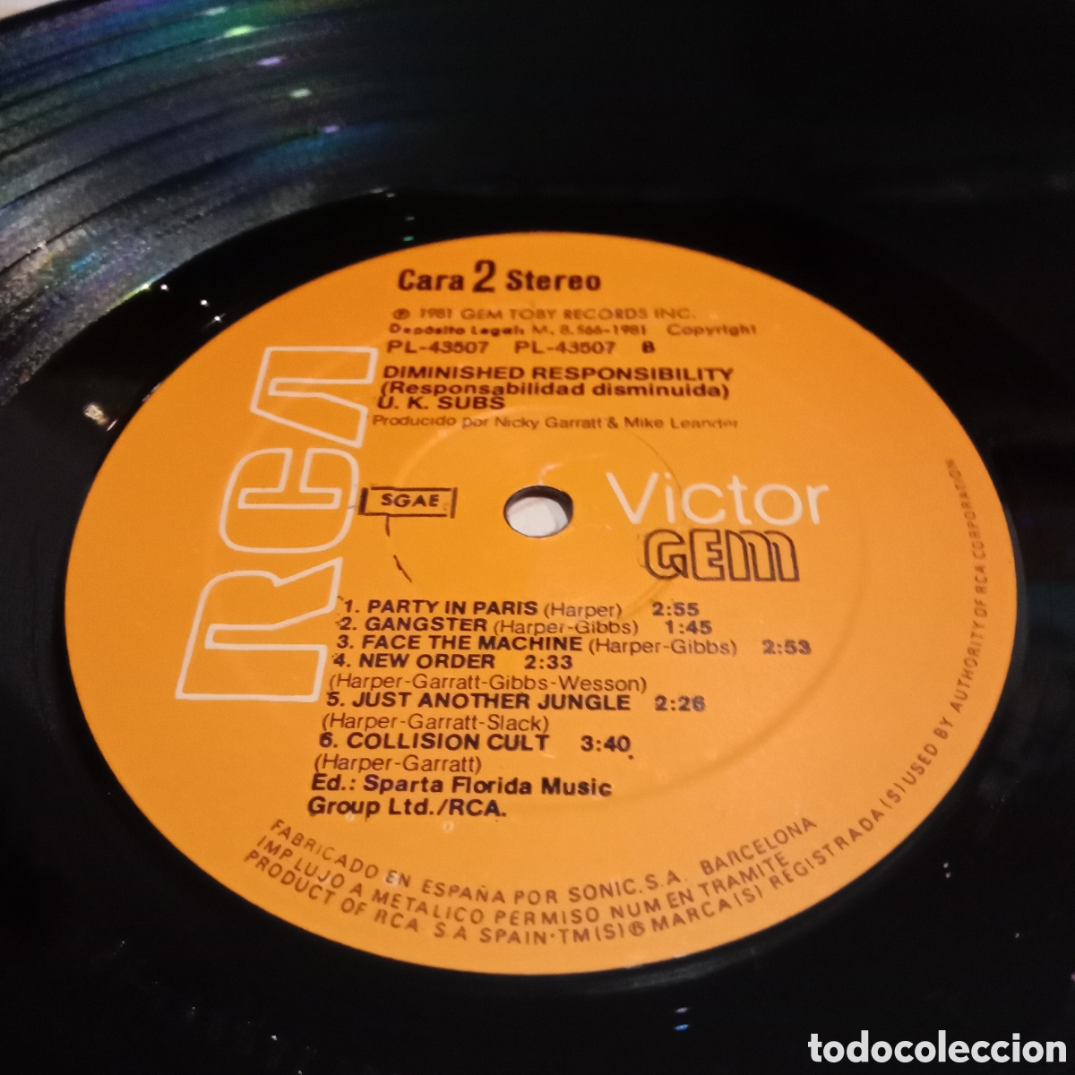 Discos de vinilo: U.K. SUBS - DIMINISHED RESPONSIBILITY - LP - Foto 6