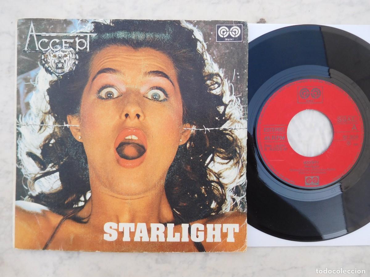 Discos de vinilo: Accept. 7 Single. Starlight. Edici&oacute;n espa&ntilde;ola 1982. Auvi S1 308