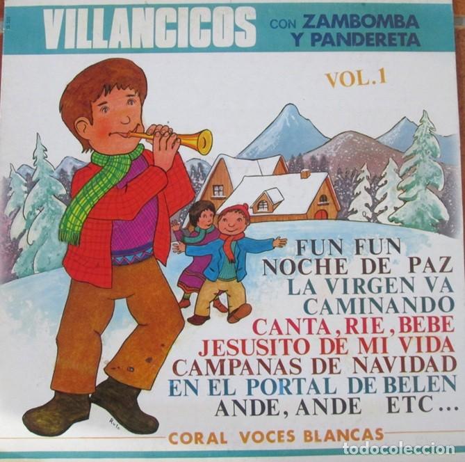 Discos de vinilo: CORAL VOCES BLANCAS - Villancicos con Zambomba y Pandereta Vol 1. LP, Re-Ed espa&ntilde;ola 12&rdquo; 1982. VG+