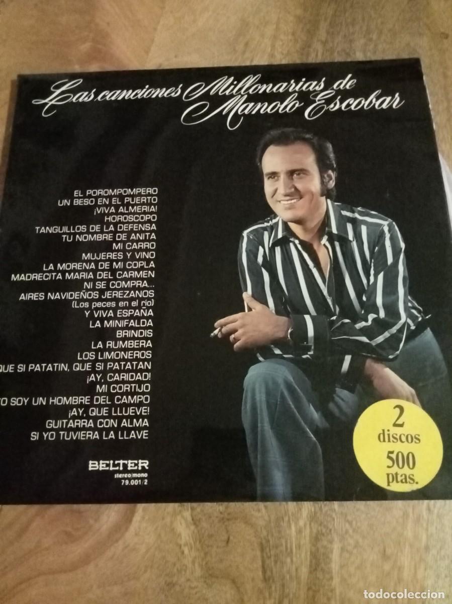Discos de vinilo: MANOLO ESCOBAR- LAS CANCIONES MILLONARIAS. LP DOBLE.