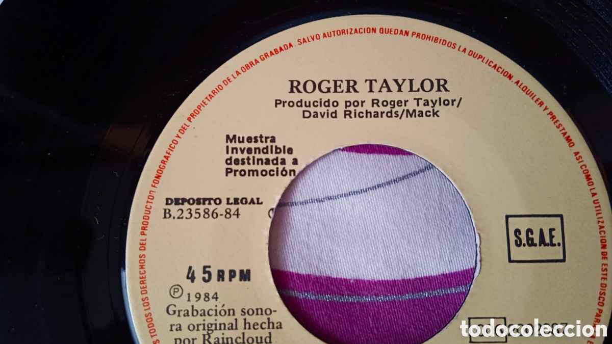 Discos de vinilo: Roger Taylor &ndash; Man On Fire 7&rdquo; Single PROMO - Foto 4