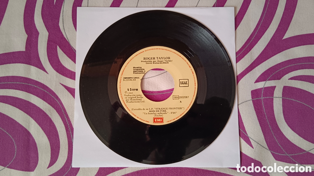 Discos de vinilo: Roger Taylor &ndash; Man On Fire 7&rdquo; Single PROMO - Foto 5