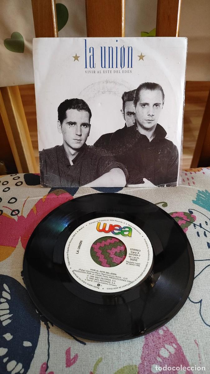 Discos de vinilo: LA UNION-SINGLE VIVIR AL ESTE DEL EDEN - Foto 1