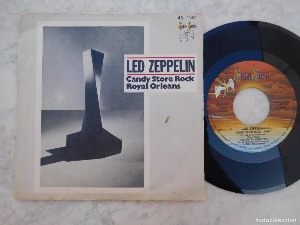 Discos de vinilo: Led Zeppelin. 7 Single. Candy store rock. Edici&oacute;n espa&ntilde;ola 1976. Hispavox 45-1381