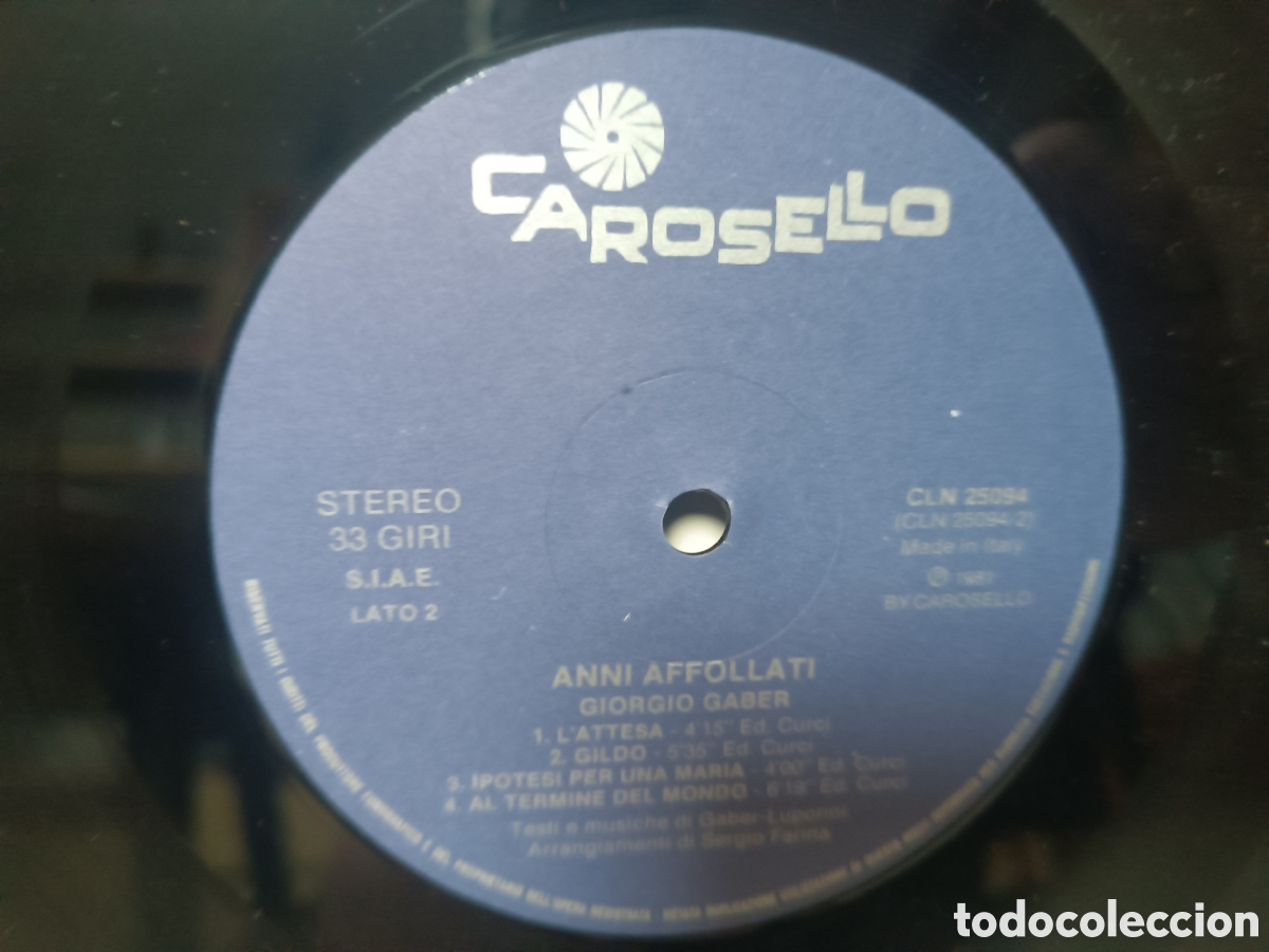 Discos de vinilo: Giorgio Haber Anni Affollati - Foto 3