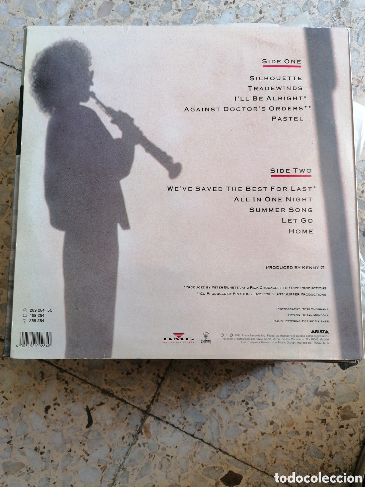 Discos de vinilo: LP KENNY G SILHOUETTE 1988 ESPA&Ntilde;A INSERT - Foto 2