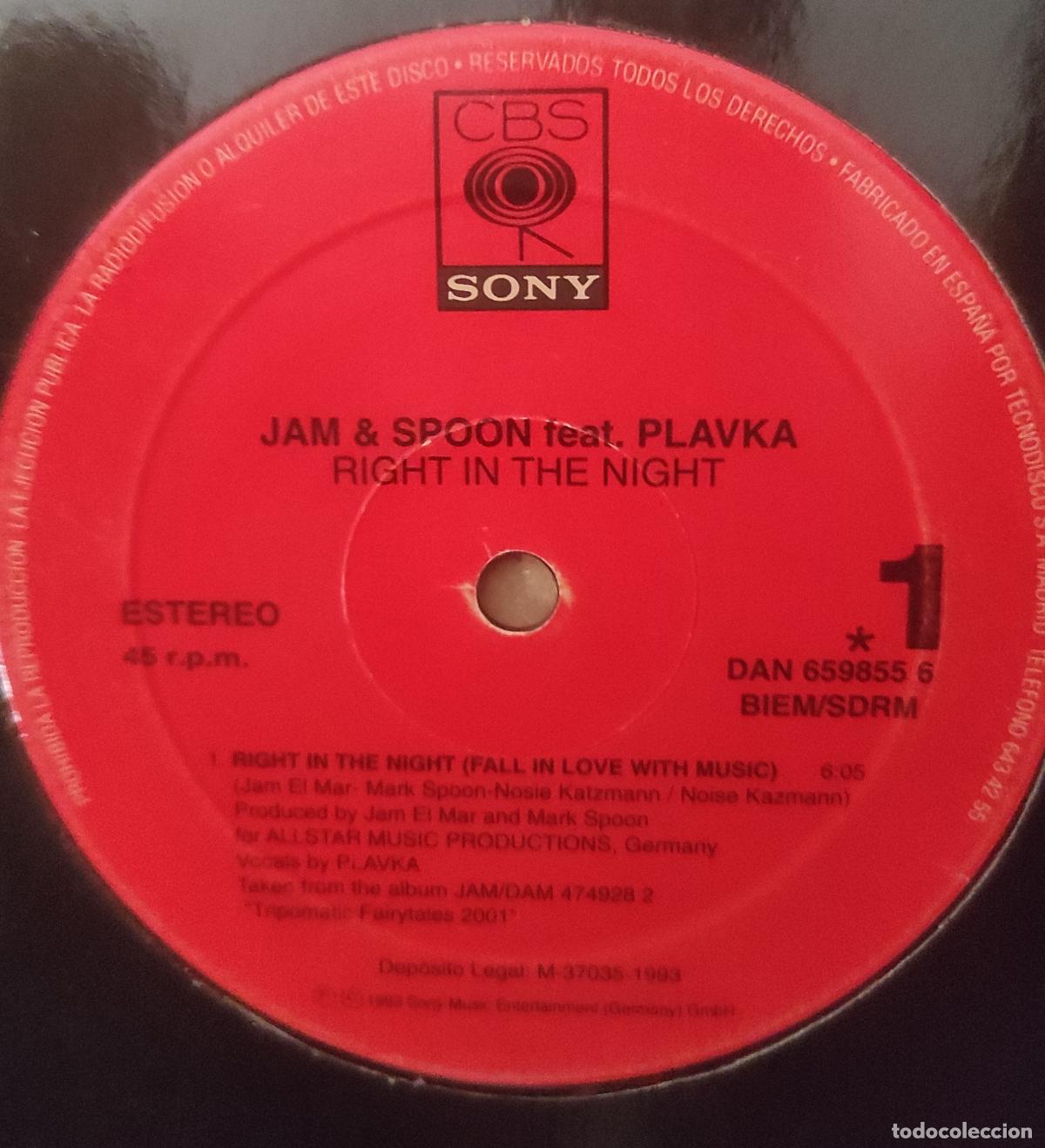Discos de vinilo: JAM & SPOON FEAT. PLAVKA - RIGHT IN THE NIGHT - MAXI-GENERIC COVER-