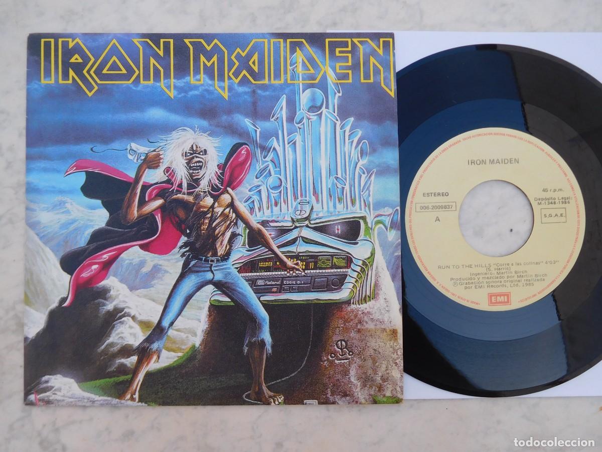 Discos de vinilo: Iron Maiden. 7 Single. Run to the hills 1985. Edici&oacute;n espa&ntilde;ola. EMI 006-2009837