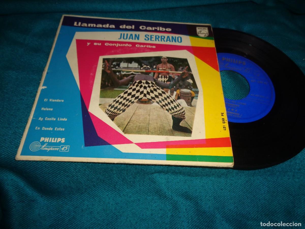 Discos de vinilo: JUAN SERRANO Y SU CONJUNTO CARIBE. EL VIANDERO + 3. EP. PHILIPS, 1958 ( CON LENGUETA) (#)