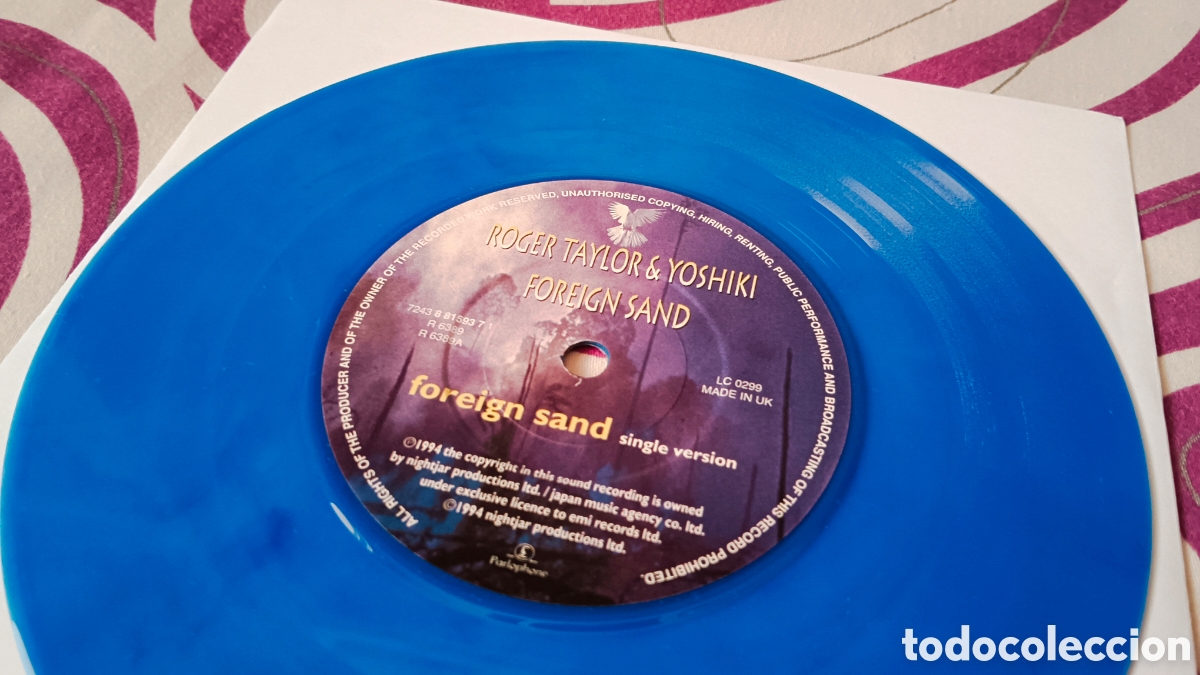 Discos de vinilo: Roger Taylor & Yoshiki &ndash; Foreign Sand 7&rdquo; NUMERADO - Foto 4