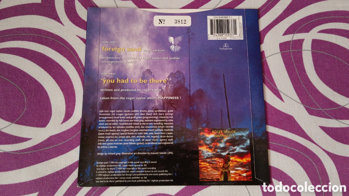 Discos de vinilo: Roger Taylor & Yoshiki &ndash; Foreign Sand 7&rdquo; NUMERADO - Foto 6