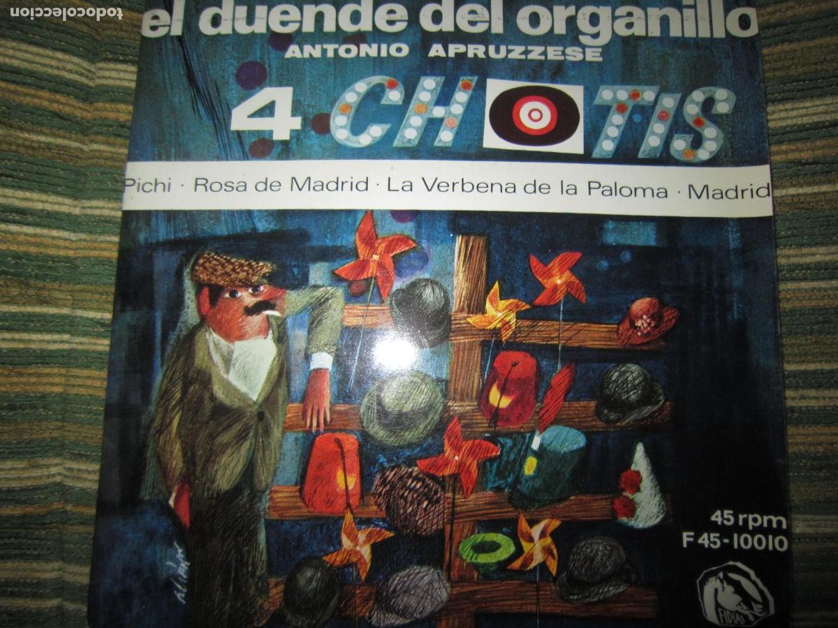 Discos de vinilo: ANTONIO APRUZZESE - EL DUENDE DEL ORGANILLO EP - ORIGINAL ESPA&Ntilde;OL - FIDIAS 1966 MUY NUEVO(5)