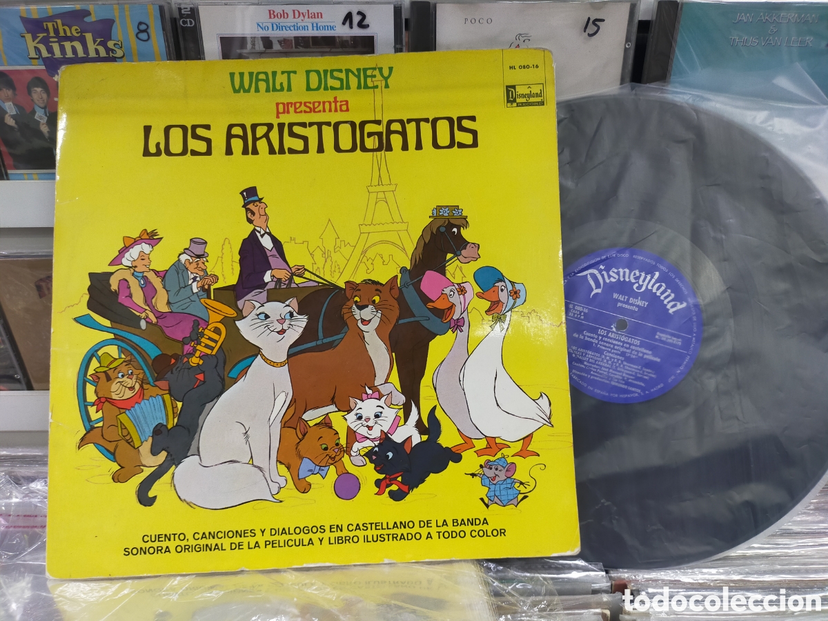 Discos de vinilo: Los aristogatos libro disco LP Walt Disney Espa&ntilde;a 1971 escuchado
