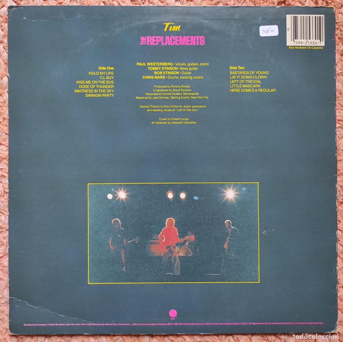 Discos de vinilo: THE REPLACEMENTS - TIM LP - Foto 2