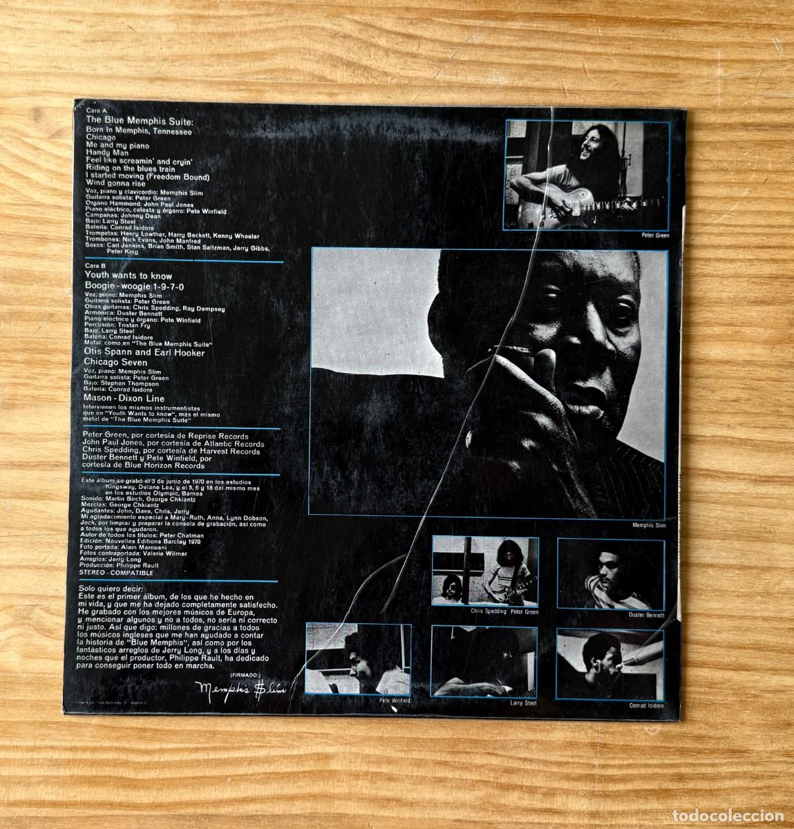 Discos de vinilo: Memphis Slim &ndash; Blue Memphis. Spain 1972 - Foto 2