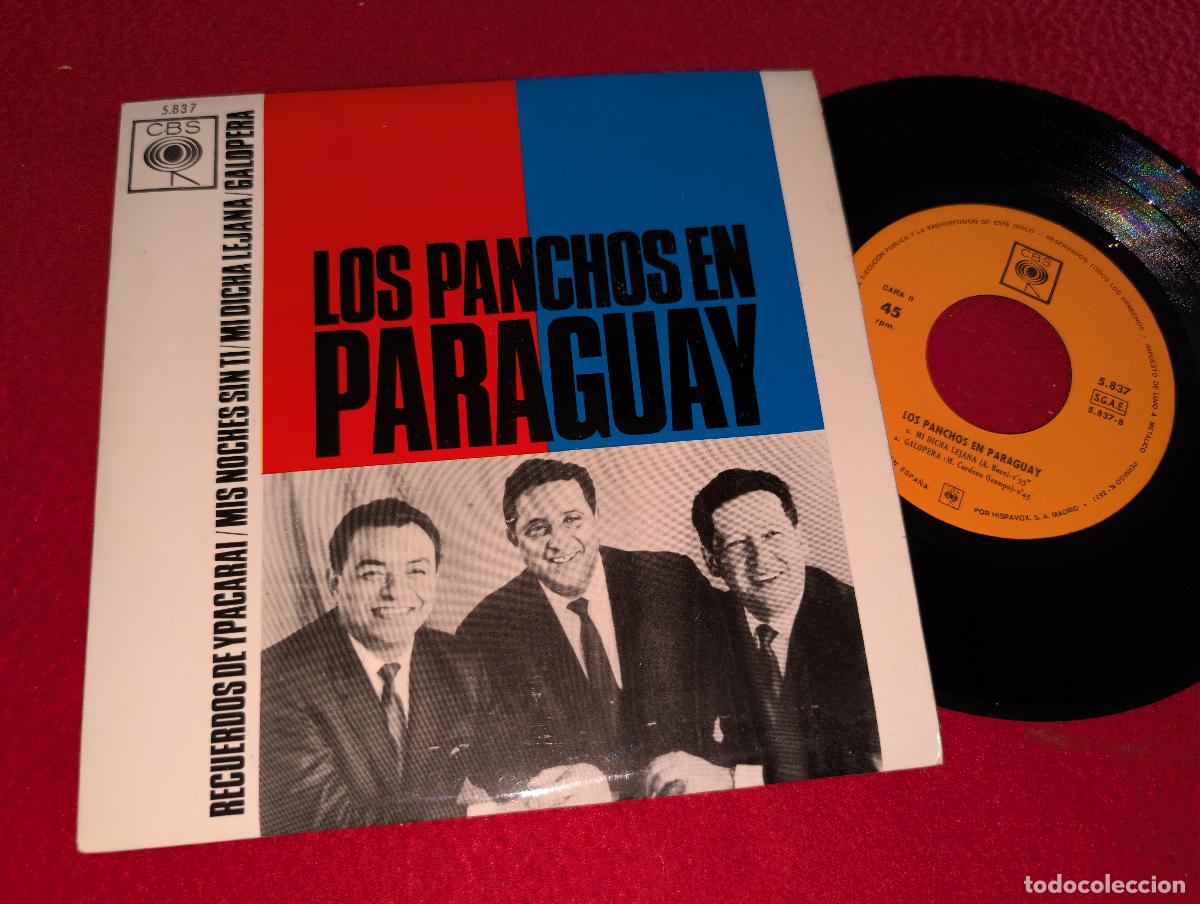 Discos de vinilo: LOS PANCHOS En Paraguay. Recuerdos de Ypacarai/Mis noches sin ti +2 EP 7'' 1964 CBS ESPA&Ntilde;A SPAIN