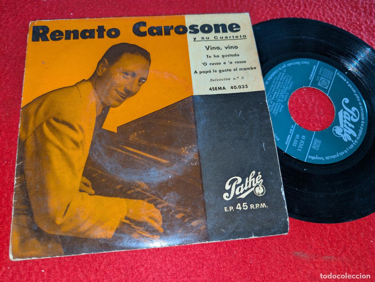 Discos de vinilo: RENATO CAROSONE Vino vino/Te ha gustado/O russo a a rossa +1 EP 7'' 195? Pathe ESPA&Ntilde;A SPAIN