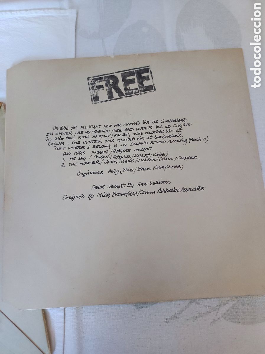 Discos de vinilo: FREE - FREE LIVE! (SOBRE) - Foto 3