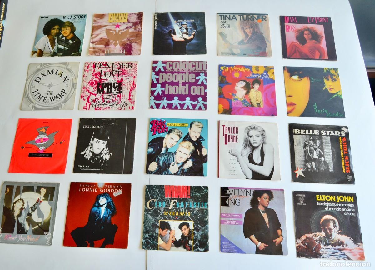 Discos de vinilo: Lote oferta de 20 singles de grupos extranjeros pop-rock (a&ntilde;os 80-90). Buen estado general