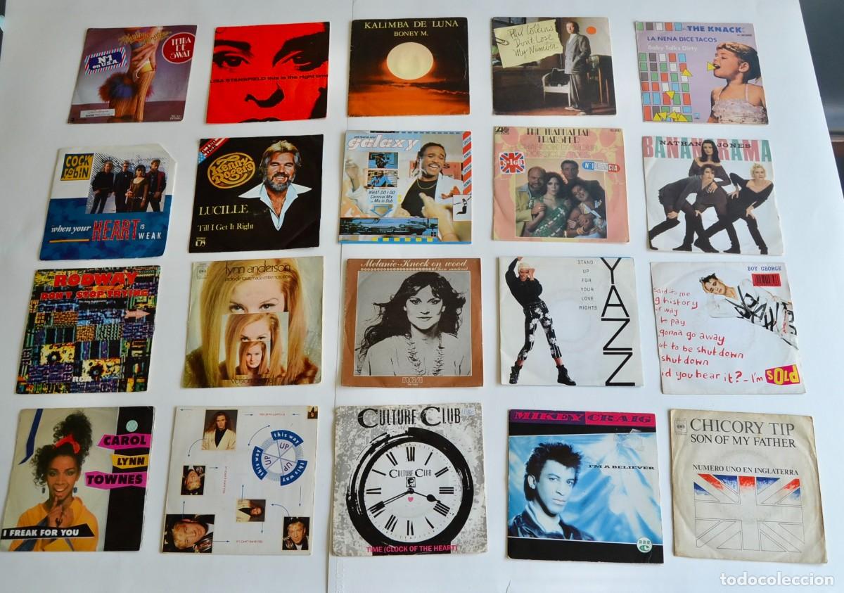 Discos de vinilo: Atractivo lote de 20 singles de grupos extranjeros pop-rock (a&ntilde;os 80-90). Buen estado