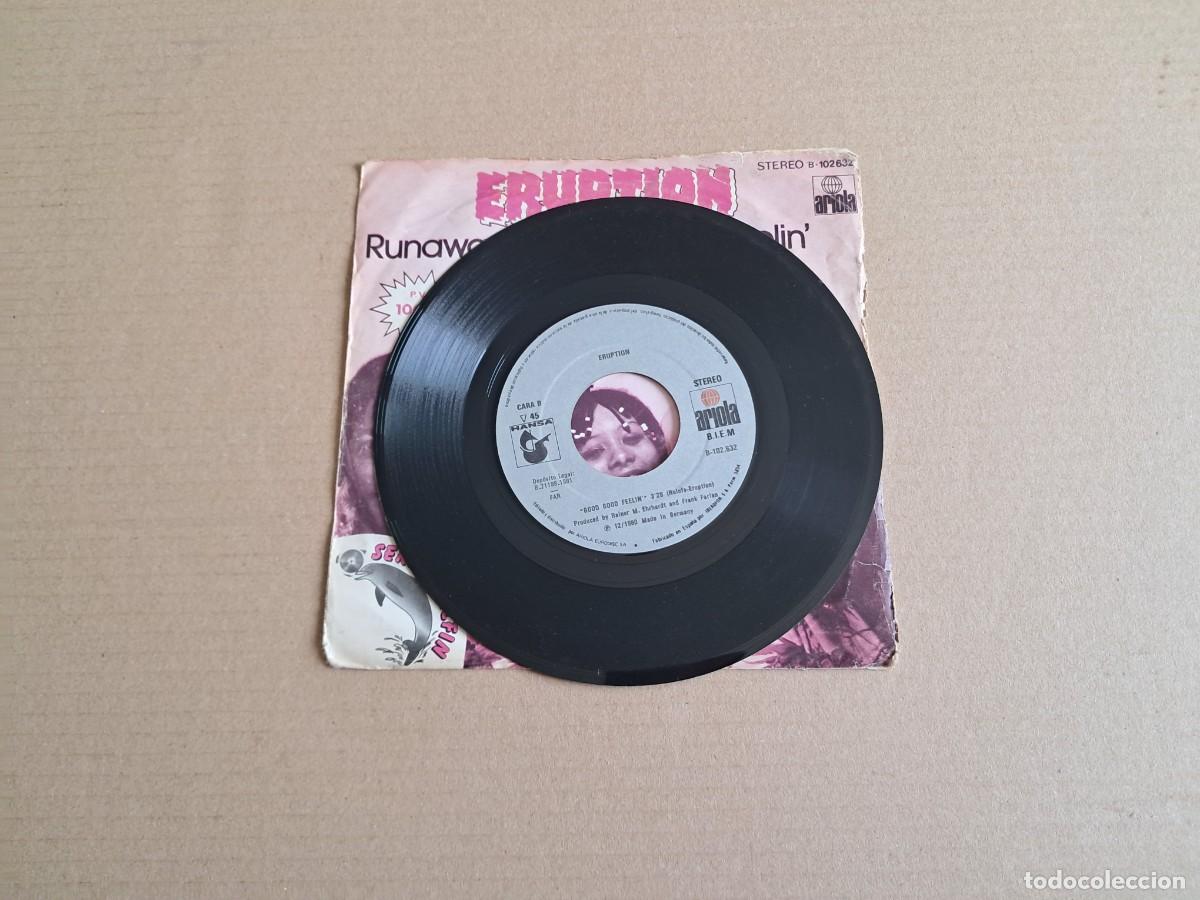 Discos de vinilo: ERUPTION - RUNAWAY SINGLE 1981 EDICION ESPA&Ntilde;OLA - Foto 2