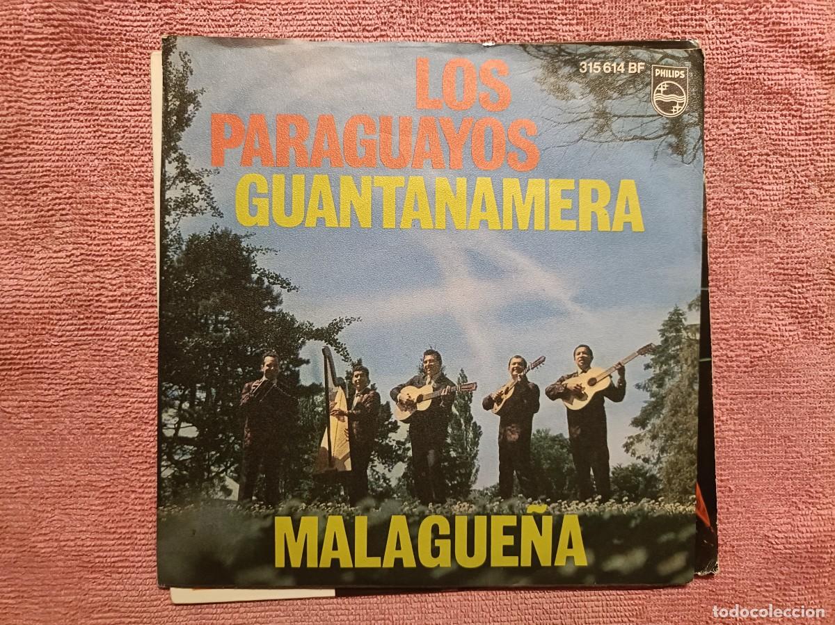 Discos de vinilo: Los Paraguayos - Gutantanamera / Malague&ntilde;a - Single sello Philips