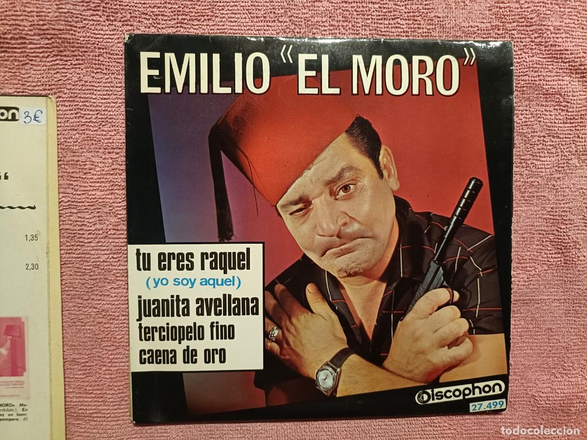 Discos de vinilo: Emilio El Moro - Tu eres Raquel / Juanita Avellana / Caena de oro / ... - EP. sello Discophon 1966